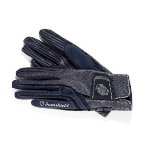 samshield gants avec swarowski bleu