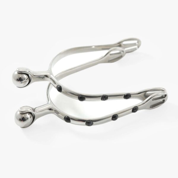 [ Premier Equine ] Roller Ball Spurs with Natural Stone - Black